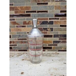 Vintage Cocktail Mixer Muddler, Ice Breaker, Ice Crusher Red Black Ring 4-20 oz